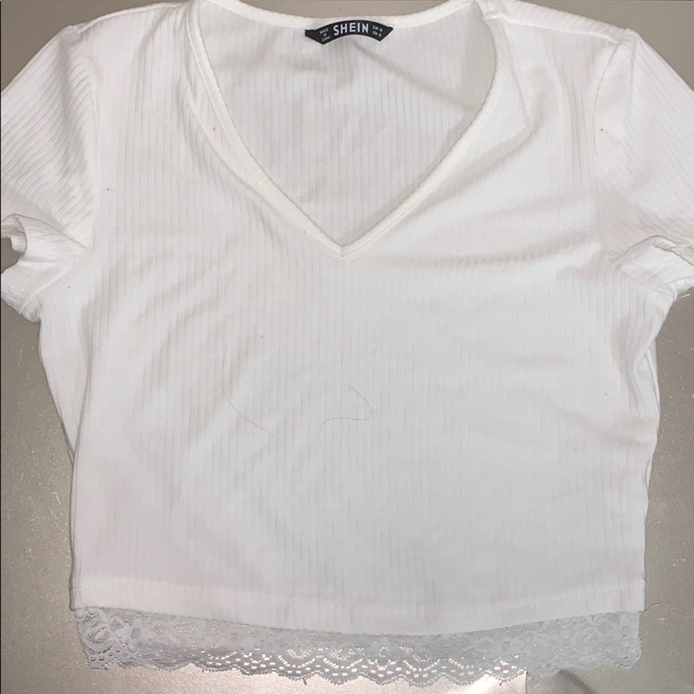 White cropped top